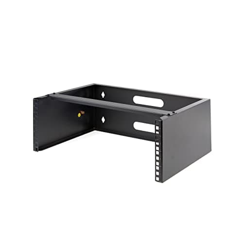 Image of StarTech.com 4U Wall Mount Network Rack - 14 Inch Deep (Low Profile) - 19" Patch Panel Bracket for Shallow Server and IT Equipment, Network Switches - 44lbs/20kg Weight Capacity, Black (WALLMOUNT4)