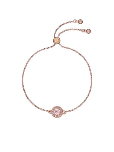Image of Ted Baker Soleta Solitaire Sparkle Crystal Adjustable Bracelet For Women (Rose Gold Tone/Crystal)