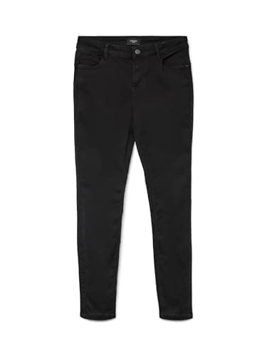 Image of VERO MODA Women's Vmseven Nw S Shape Up Jeans Vi506 Noos Slim Slim Jeans, Black, XL/L30