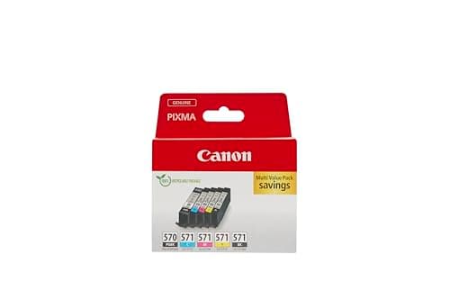Image of Canon Ink - PGI-570/BK CLI-571 BK C M Y PGBK Genuine Printer Ink Cartridges 5 Pack (1 x Black, 1 x Cyan, 1 x Magenta, 1 x Yellow, 1 x Pigment Black)