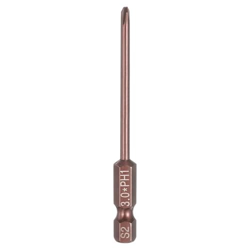 Image of sourcing map #1 Phillips Screwdriver Bit PH1 1/4" Hex Shank 3" (75mm) Long 3mm Rod Magnetic Cross Head Drive Drill Bits S2 Steel Industrial Screw Driver Electric Power Tool, Brown