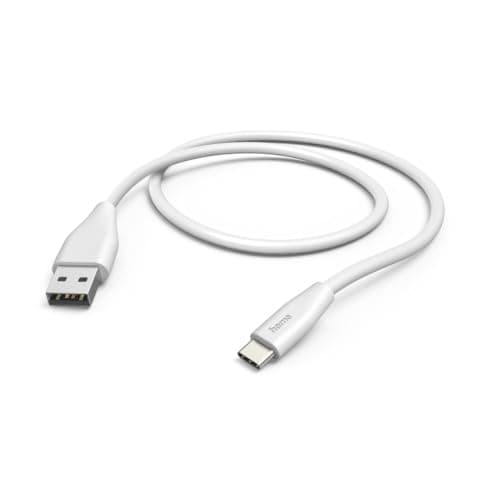 Image of Hama USB-C Cable (USB-A 2.0 Male/USB-C Male Charging Cable, 480Mbps High Speed Data Transfer Cable, 1.5m, Compatible with Samsung Galaxy S21/S20/S10/S9/S8, Huawei P30/P20, Xiaomi) White