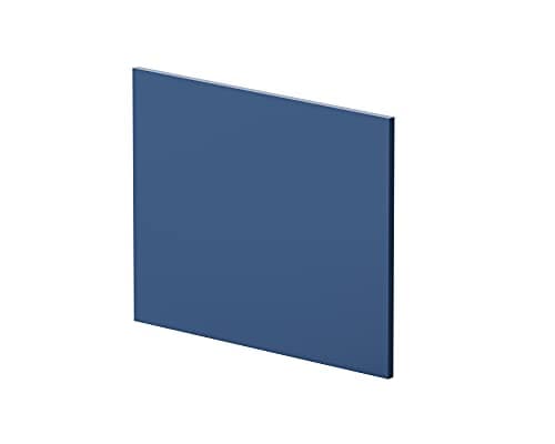 Image of nuie MOF379 Blocks | Modern Bathroom L Shaped Square Shower Bath End Panel, 700mm, Satin Blue
