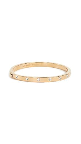 Image of Kate Spade New York SET IN STONE Metal Stone hinged Bangle, Clear/Gold