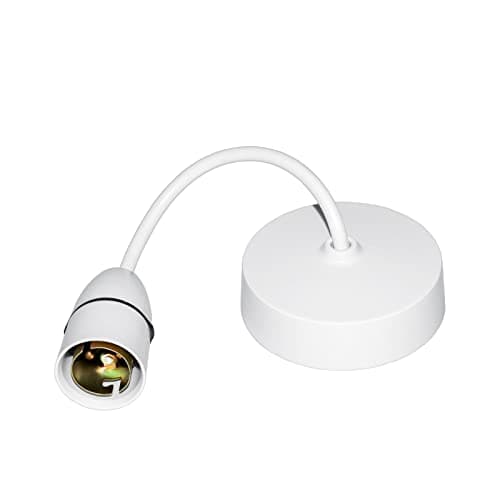 Image of Caldarax Ceiling Pendant Light Fitting, B22 Lamp Holder, 6”(150mm), White Plastic Light Bulb Holder, Ceiling Rose for Kitchen Island Living Room Bedroom Dinning Room Lightings