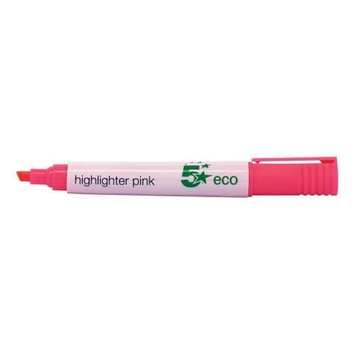 Image of Finchley 5 Star Eco Highlighter Chisel Tip 1-5mm Line Pink [Pack 10]+ free refill pen (4)