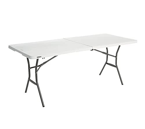 Image of LIFETIME 6 ft/1.83 m Essential Fold-in-Half Table, White Granite