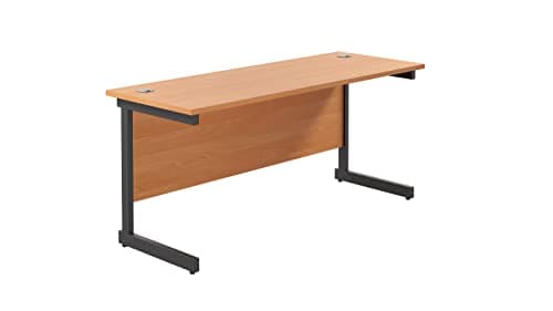 Image of Jemini Rectangular Single Upright Cantilever Desk 1800x600x730mm Beech/Black KF810934