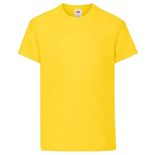 Image of Fruit of the Loom Childrens/Kids Original Short Sleeve T-Shirt (5-6 Years) (Yellow)