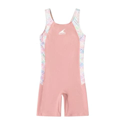 Image of ADUDVLO Girls Swimming Costume – Quick Dry One Piece Bathing Suit, Comfortable & Stretchy Solid Color Swimwear for Ages 5-16 (UK, Age, 12 Years, 13 Years, Regular, Pink)