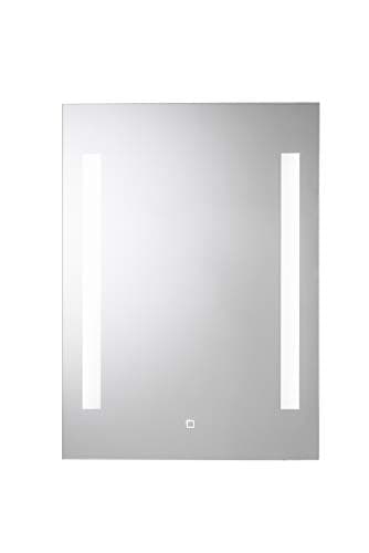 Image of Croydex Henbury Bathroom Mirror with Lights - Easy to Install Bathroom LED mirror with Demister Pad, All Fittings Included, Two Light Strips, Touch Button Power Switch, 70x50cm