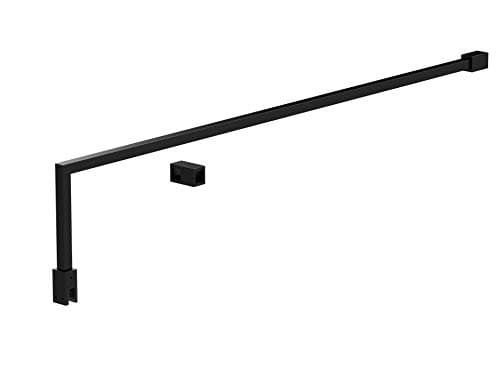 Image of Nuie FIX024 Extra Modern Bathroom Wetroom Screen Support Bar Kit, 150mm, Matt, Satin Black