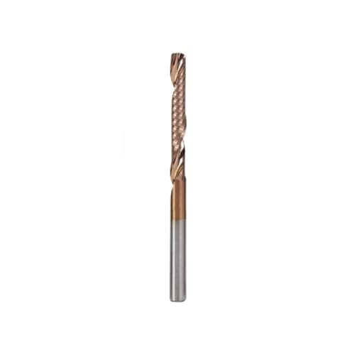 Image of GJEXXPTST 1pcs Solid Carbide CNC Spiral O Single Flute End Mill 1/8 Inch Shank 1 Down Cut Cutters Titanium Coating Engraving Bit(3.175x1.5x8x40mm)