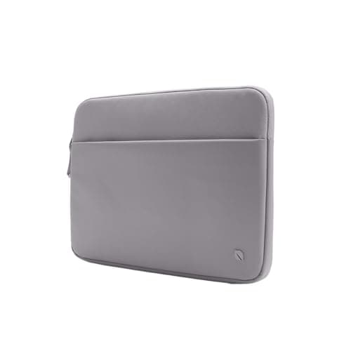 Image of Incase A.R.C. Sleeve with ReSpun 100% Recycled Polyester - 14" MacBook/Laptops & iPad/Tablet Case - Cushioned Faux Fur Lining, External Zippered Slip Pocket (Grey, Most 14" Laptops)