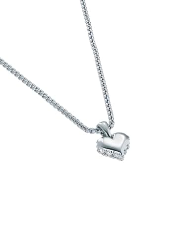 Image of Ted Baker Sarroha Crystal Sparkle Heart Pendant Necklace For Women (Silver Tone/Crystal)
