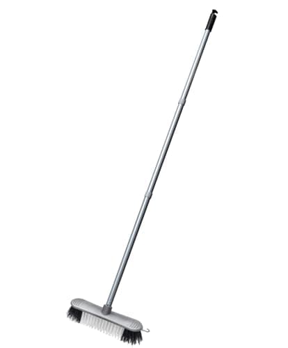 Image of Addis Indoor Plastic Sweeping broom with Soft Nylon bristles & 3pcs easy assemble Metal handle, Metallic Grey