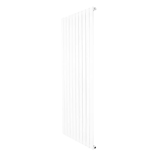 Image of Flat Single Column Radiator 1600mm x 700mm Modern Designer Single Panel Central Heating Heater Gloss White Carbon Steel Vertical Kitchen Living Room FREE Cleaning Brush Fixing Kit & Brackets