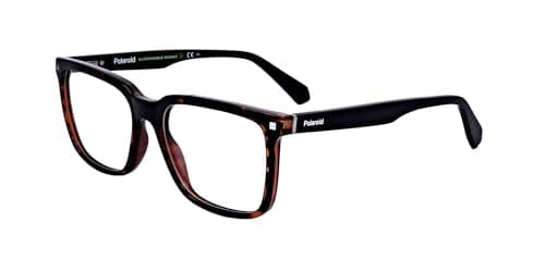 Image of Polaroid PLD D436 Square Eyeglasses for Men, 55 mm Size, Havana