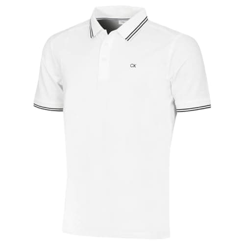 Image of Calvin Klein Mens Campus Tipped Polo Shirt - White Tipped - XXXXL
