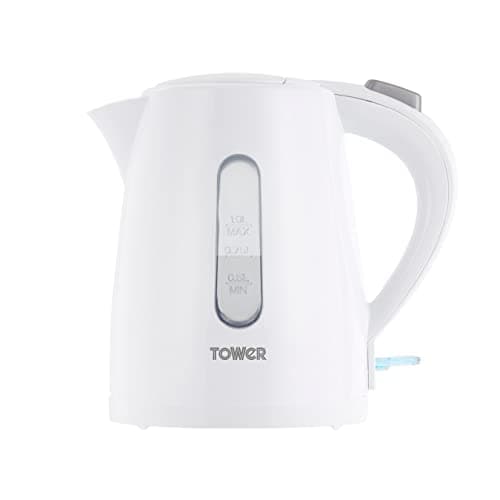 Image of Tower T10029W 1L Jug Kettle with 360° Swivel Base, Quick Boil, 2200W, White