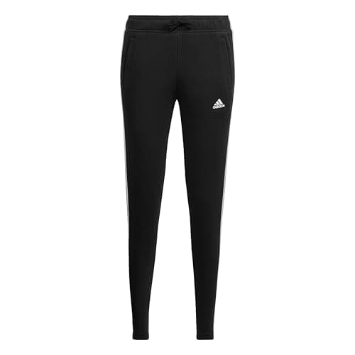 Image of adidas Girl's Essentials 3-Stripes Pants, Black/White, 9-10 Years