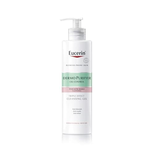 Image of Eucerin DermoPurifyer Triple Effect Cleansing Gel 400ml, Gentle and Effective Facial Cleanser for Blemish-Prone Skin, Non-Comedogenic Face Wash