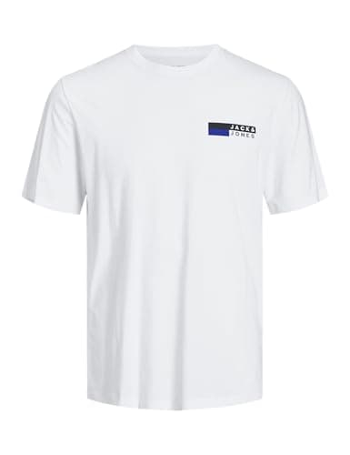 Image of JACK & JONES Mens Jjecorp Logo Tee Play O-Neck Noos T-Shirt, White 1, XL UK