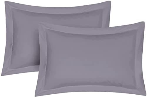 Image of Pillow Shams 2 Pack Oxford Pillowcases, 100% Poly-Cotton Ultra Soft Premium Quality Bedroom Pillow Case Cover - Decorative Standard Pillow Covers 50x75cm (Grey)