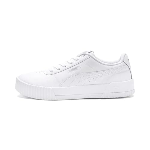 Image of PUMA Women's Carina L Sneaker, White White White Silver, 5 UK