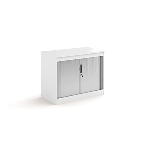Image of Mr Office Systems horizontal tambour door cupboard - 800mm high, White
