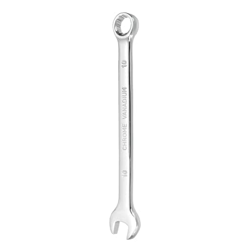 Image of sourcing map Combination Wrench 10mm Metric 12-Point Box and Open End CR-V Steel Double Ended Spanner Tool for Automotive Pipe Furniture Machinery DIY Repair, Silver White