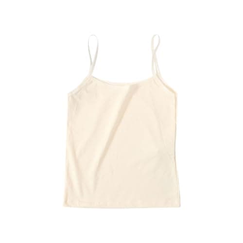 Image of Girls Vest Cotton Camisole Sleeveless Tank Top Kids Toddler Summer Solid Training Undershirts Soft Slim Athletic Workout School Cropped Underwear Clothes (3-Beige, 7-8 Years)