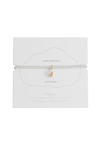 Image of Estella Bartlett 'Happy Birthday' Sienna Stretch Bracelet - Double Star Charm Beaded Bracelet for Women - Silver Plated Jewellery Gift for Her (Gold & Silver Plated)