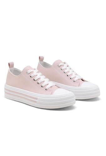 Image of Nexsus Plus Women’s Canvas Sneakers | Lightweight Comfortable Walking Running Shoes Ladies Fashion Trainers | Lace Up Low Top Casual Gym Shoes | Flat Everyday Plimsolls