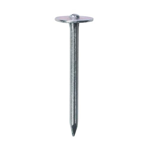 Image of Masonry Nails with Fixed Washer – Zinc Plated, Mickey Style – 30x3.5mm / 40x3.5mm / 50x3.5mm – Packs of 20, 50, 100 or 200 (50mm x 3.5mm, 20.0, Count)