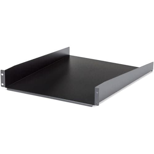 Image of StarTech.com 2U Server Rack Shelf - Universal Rack Mount Cantilever Shelf for 19" Network Equipment Rack & Cabinet - Heavy Duty Steel – Weight Capacity 50lb/23kg - 22" Deep Tray, Black (CABSHELF22)