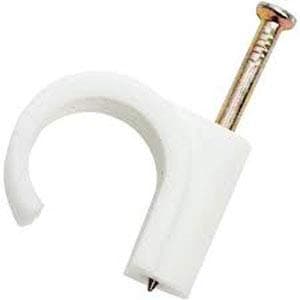 Image of 10 X Plastic Knock-in Nail Clips for 15mm Pipe Work & More