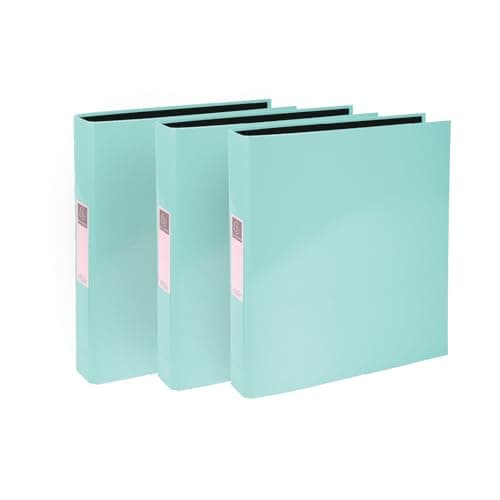 Image of Exacompta A4 Ring Binder, 30mm Spine, 2 Ring, Document Folder, Pack of 3 in Pastel Mint, Stationery Folders for Filing Paperwork and Document Organisation - 226/0029Z