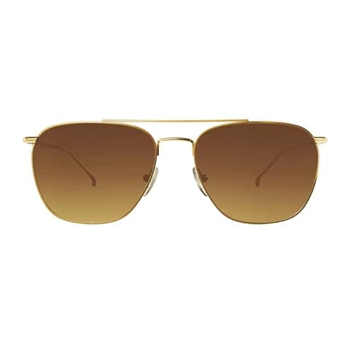 Image of grinderPUNCH Women’s Square Aviator Sunglasses Polarized UV400 Gradient Lens Lightweight Fashion Driving Outdoor (Gold Rose Metal/Brown, Regular)
