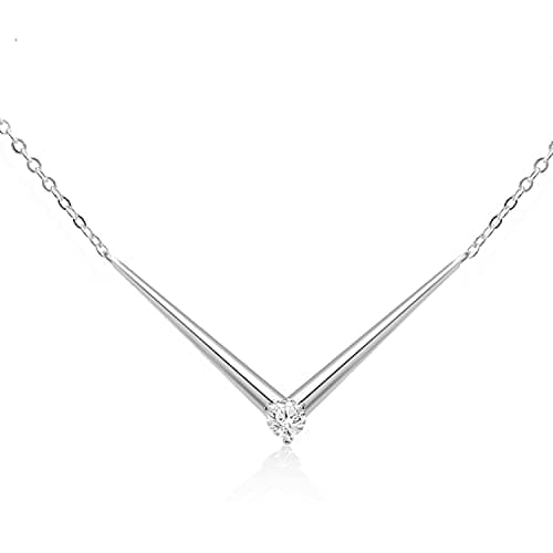 Image of MINUTIAE Silver Plated Single Diamond Pendant Necklace for Women and Girls with Extendable Chain Austrian Cubic Zirconia Solitaire Pendant MNT0012_S