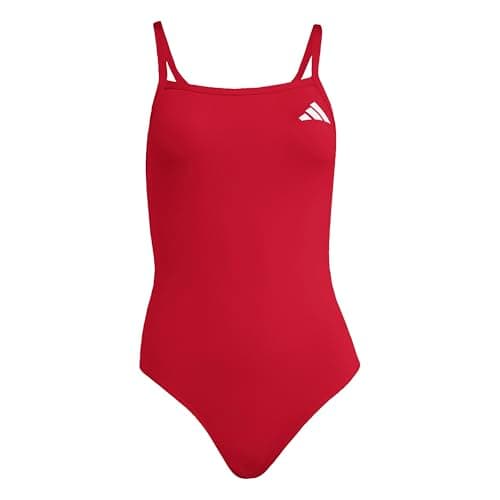 Image of adidas Women's Thin Straps V-Back Swimsuit, Team Power red 2, 42