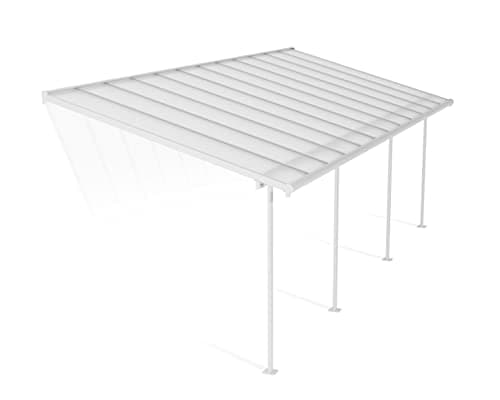 Image of Palram Canopia Sierra Patio Veranda 3x7.30 Garden Canopy - Aluminum Lean to Pergola (3X7.30, White)