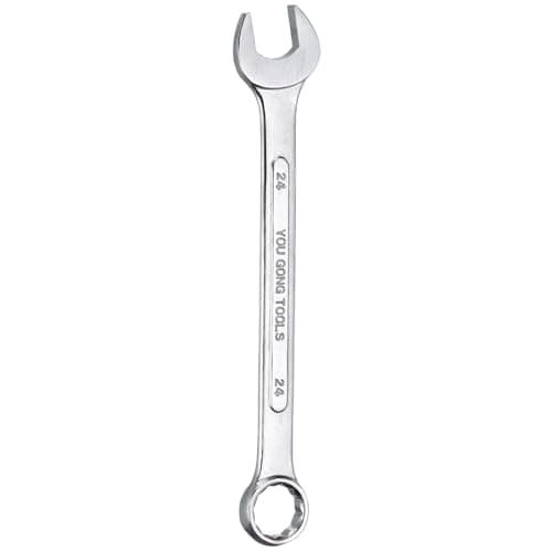 Image of sourcing map Metric Combination Wrench 24mm Open End & 15-Degree Offset 12-Point Box End Double Ended Wrenches Spanners Tools for Household Automotive Machinery DIY Repair