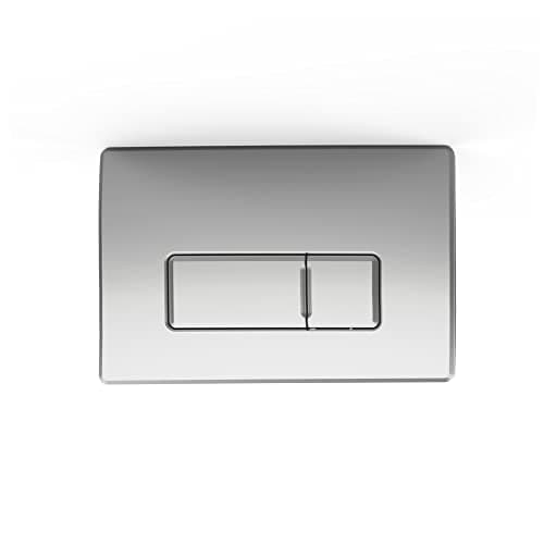 Image of Flush Plate for in Wall Cistern | ABS Plastic | Dual Flush | Rectangle Button | 820mm Chrome