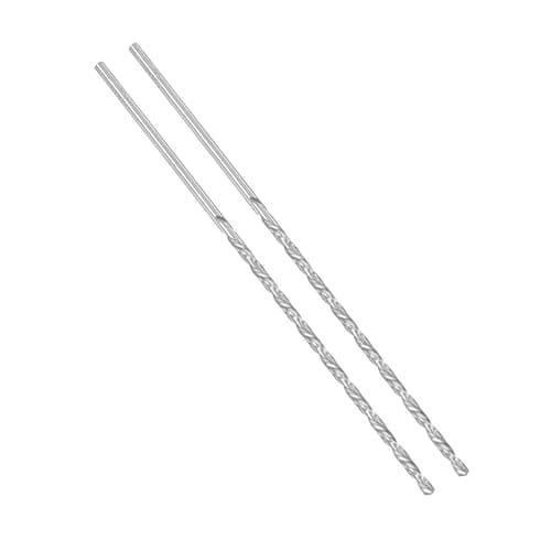 Image of ROWORKX 2Pcs 3.2mm x 160mm Extra Long HSS Twist Drill Bits - Straight Shank Spiral Drill Bits for Wood, Metal, Aluminium, Plastic