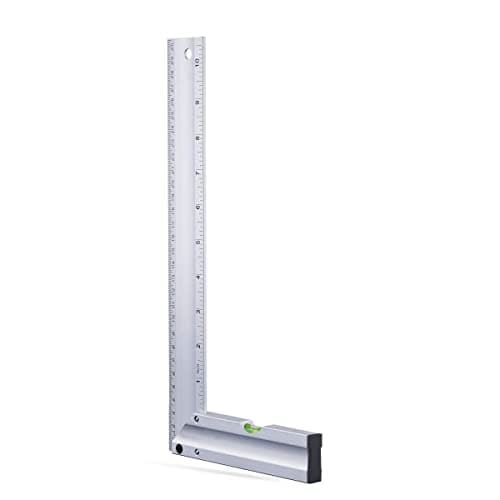 Image of Gunpla Aluminum Try Mitre Square with Spirit Level Framing Carpenter Right Angle Engineer Combination Measuring Square 300mm/12 inch