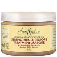 Image of SheaMoisture Jamaican Black Castor Oil Strengthen & Restore Hair Treatment Mask -Sulfate- Free Deep Conditioner with Shea Butter & Peppermint – Repairs & Strengthen Damaged, Curly Hair 335 ml
