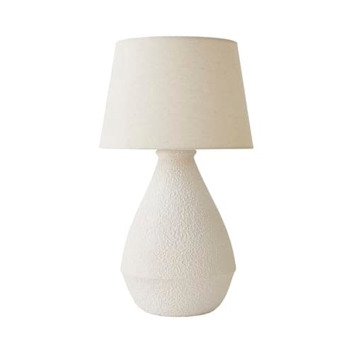 Image of ValueLights | Helena Natural Taper Shade Cream Speckled Ceramic Table Lamp with Bulb | Table Lamps, Home Décor & Improvement Essential | Light Bulb Included