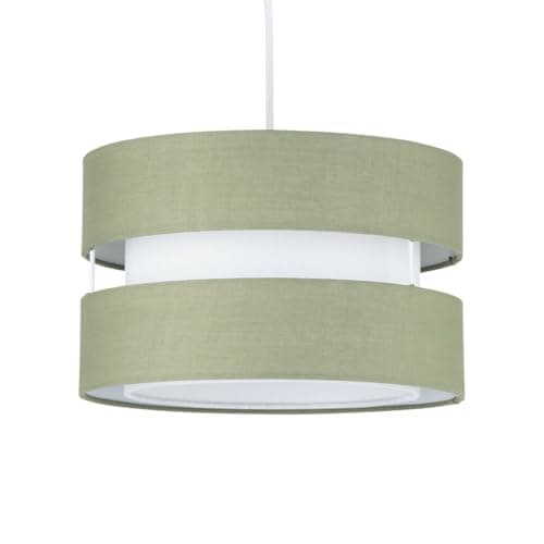 Image of firstchoicelighting Sage Green Ceiling Light Shade, Easy Fit Pendant Shade, Diameter 26cm