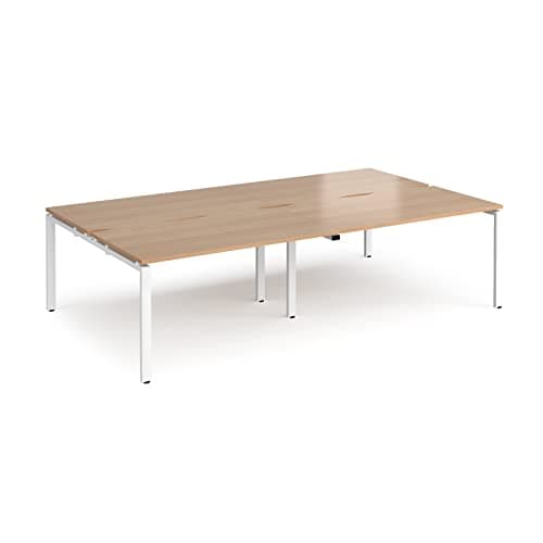 Image of DAMS Adapt double back to back desks 2800mm x 1600mm - white frame, beech top